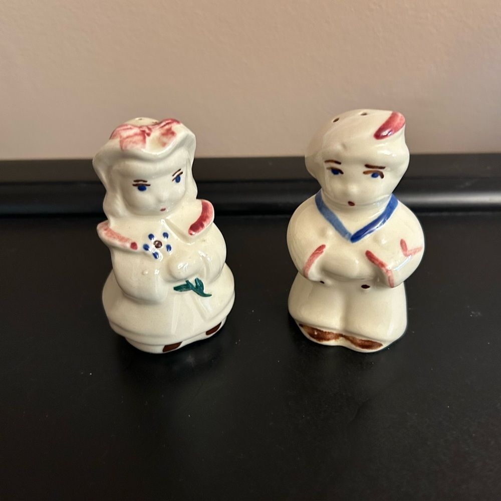 Shawnee Bo Peep and Little Boy Blue Salt Pepper Shakers Vintage